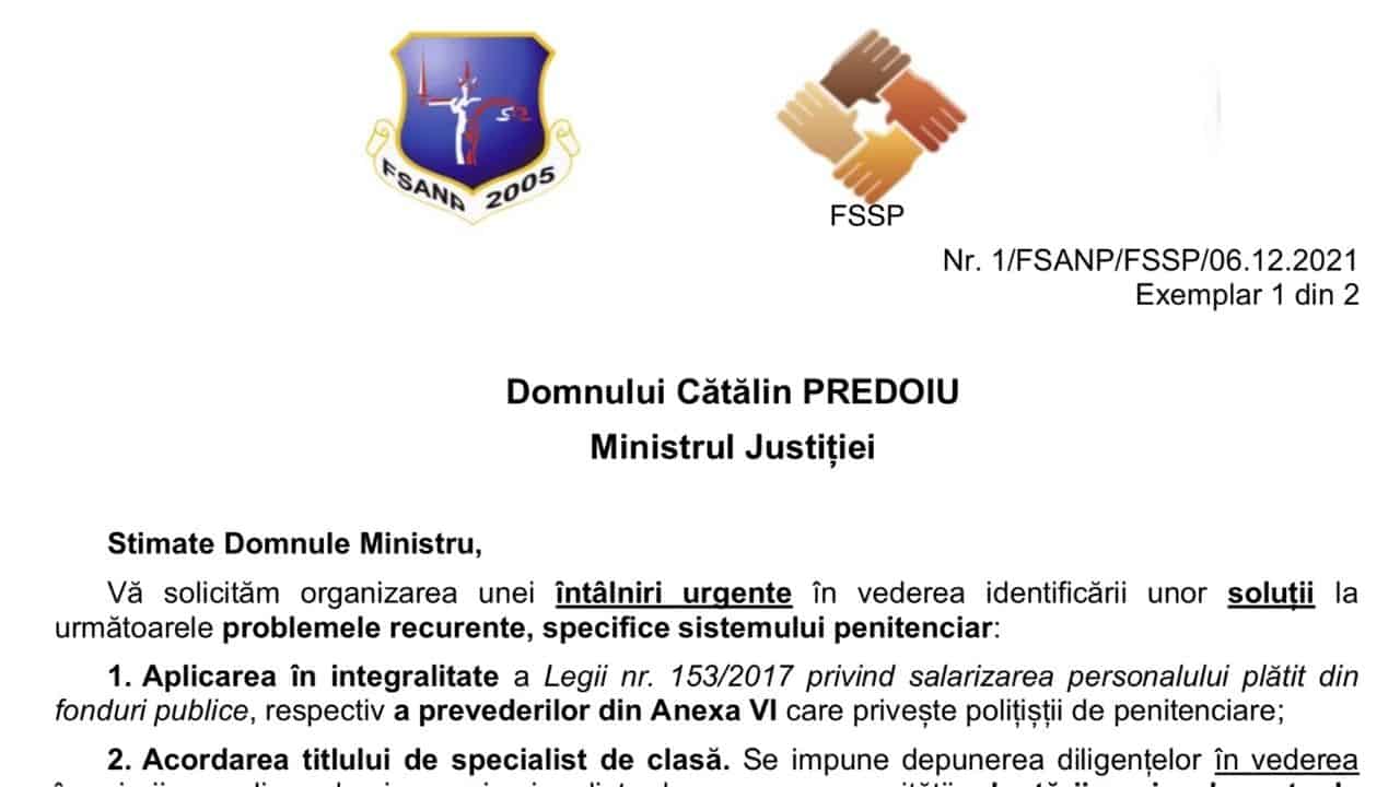 FSANP și FSSP solicită dialog urgent cu Cătălin PREDOIU - prioritatea nr. 1 “specialistul de clasă”