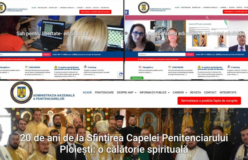 Site-ul ANP reflectă starea degradantă a poliției penitenciare. Imagini depășite în care predomină poze cu deținuți, icoane și goblenuri.