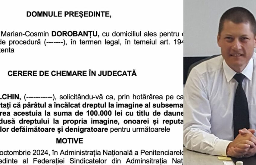 Cosmin DOROBANȚU îl dă în judecată pe Dan HALCHIN. Șeful ANP este acuzat de defăimare și dezinformare. 100.000 de lei daune morale.